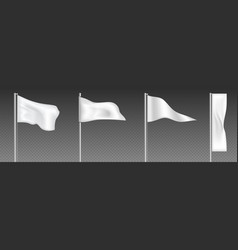 3d White Pennant Blank Wave Flag Mockup