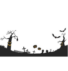 A Spooky Graveyard With Haunted Halloween