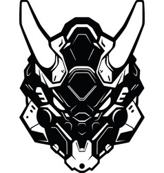 Devil Robot Logo In Black Over White