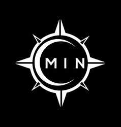 Min Abstract Monogram Shield Logo Design On Black