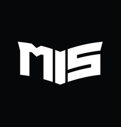 Ms Logo Monogram With Shield Slice Shape Design