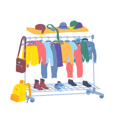 Cartoon Color Male Clothes Hanging On Hangers Men