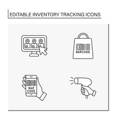 Inventory Tracking Line Icons Set