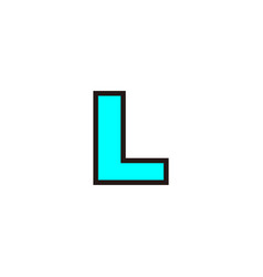 Letter L Blue Outline Geometric Symbol Simple Logo