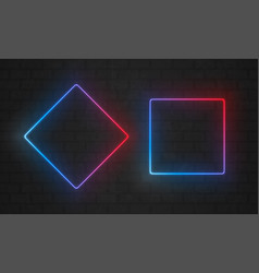 Rectangular red neon frame Royalty Free Vector Image