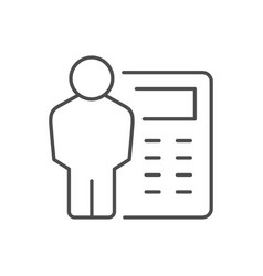 Accountant Line Icon Or Accounting Concept