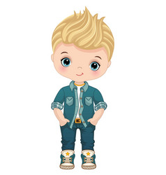 Cartoon Image Of Boy Wearing Denim Outfit