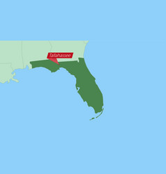 Map Of Florida With Pin Of Country Capital