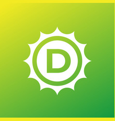 D Vitamin Icon With Sun Sign