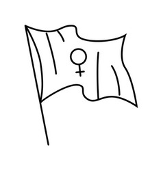 Feminist Flag Feminism Woman Line Icon