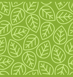 Green Leaves Seamless Pattern Line Style For