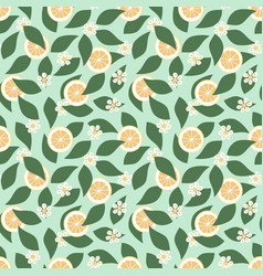 Green Tea With Lemon Seamless Pattern