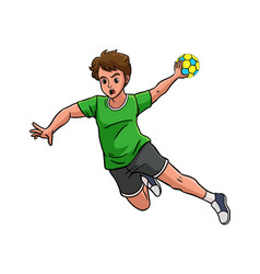 Handball Sports Cartoon Colored Clipart