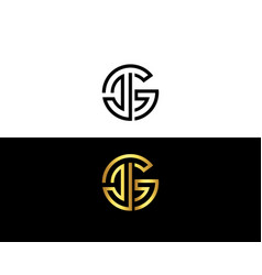 Initial Letter Jg And Gj Logo Design