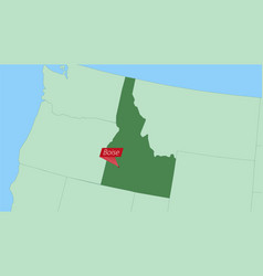 Map Of Idaho With Pin Of Country Capital