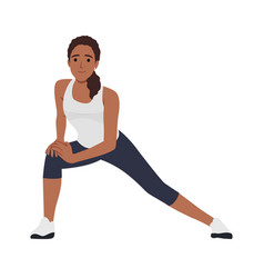 Sport Woman Doing Hip Flexor Stretches To Release