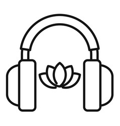 Meditation Headphones Icon With Lotus Flower