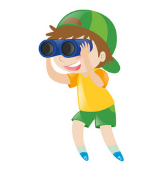 Boy Looking Through Binoculars