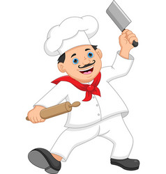 Cute Chef Cartoon On White Background