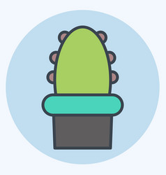 Icon Cactus Related To Flora Symbol Color Mate