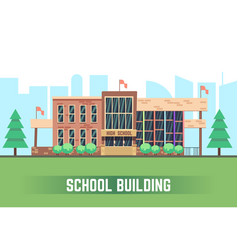 School Building Flat Education Concept