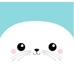 White Sea Lion Head Face Square Icon Harp Seal