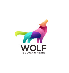 Wolf Logo Gradient Colorful Abstract