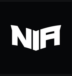 Na Logo Monogram With Shield Slice Shape Design