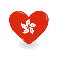 Volumetric Hong Kong Heart On White Background