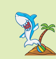 Cute Shark Happy Laughing Cartoon Animal Travel