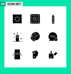 Group 9 Modern Solid Glyphs Set For Diagram