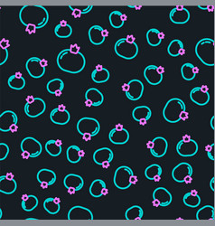 Line Tomato Icon Isolated Seamless Pattern