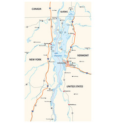 Map North American Lake Champlain