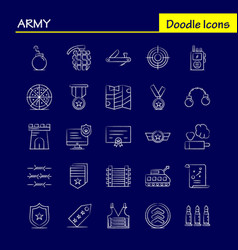 Army Hand Drawn Icons Set For Infographics Mobile