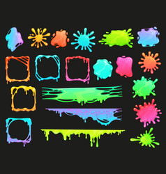 Cartoon Colorful Slime Frames Splash Blob Drips