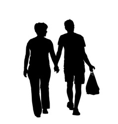 Couple Hold Hands Silhouette