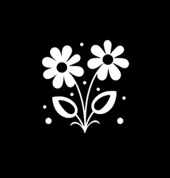 Flowers - Black And White Isolated Icon