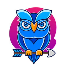 Owl With Arrows On A White Background