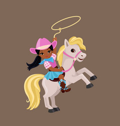 Cowgirl Riding A Horse With Lasso