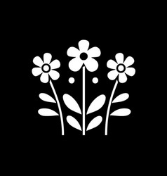 Flowers - Black And White Isolated Icon