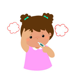 Little girl with a cold shivering cartoon Vector Image