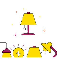 Table Lamp On Leg Filled Line Icon Simple