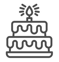 Birthday Storey Cake Line Icon Cupcake