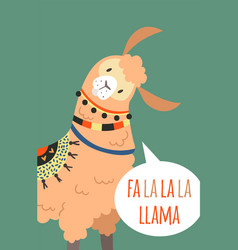 Fa La La La Llama Card Alpaca