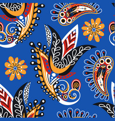 Folkloric Seamless Pattern With Paisley Flower