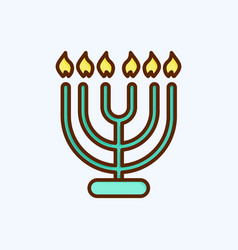 Icon Menorah Suitable For House Symbol Flat Style