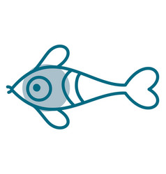 Long Blue Fish On A White Background