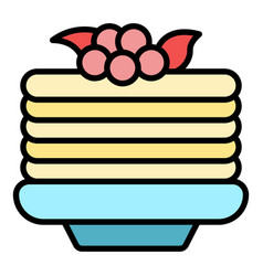 Waffle Stack Icon Flat