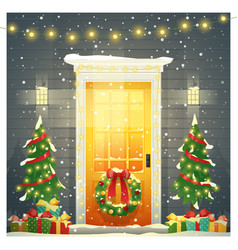 Decorated Christmas Front Door Background