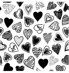 Doodle Heart Icons Seamless Patterns Freehand